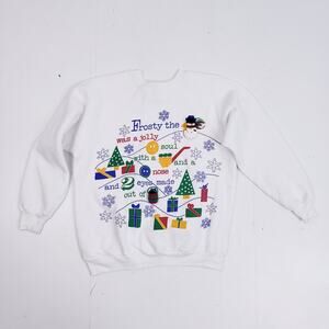 Vtg 90s Frosty the Snowman Crewneck Sweatshirt Christmas Sweater